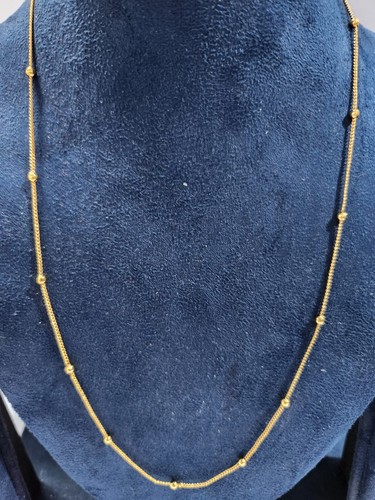 Gold Plated Ball link necklace Chain 1.5x2mm/60cms long non tarnish UK seller - 第 5/8 張圖片