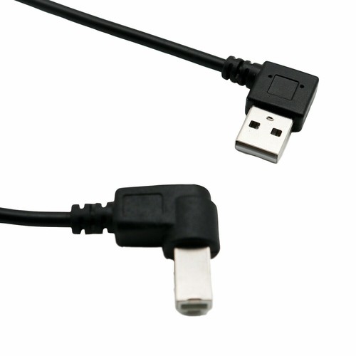1x USB 2.0 A Male Right Angle To USB B Male Right Angle 90°Printer Scanner Cable - Picture 6 of 10