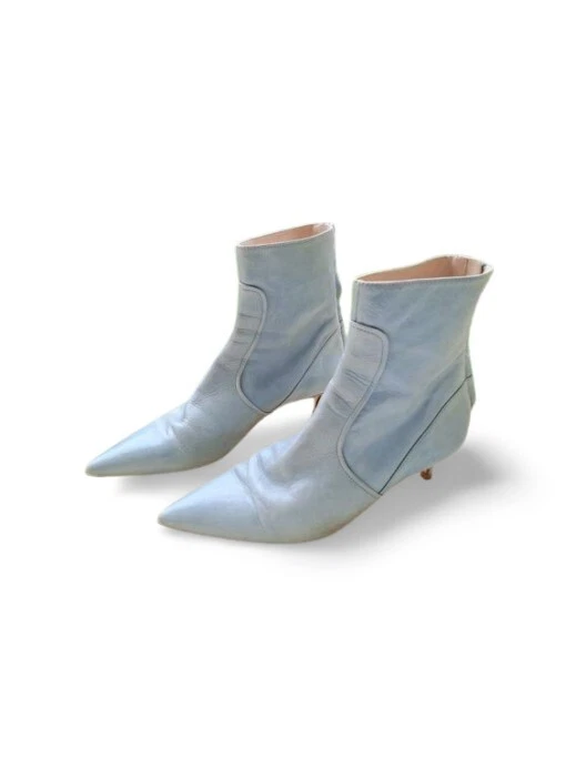 Bottines Cuir Bleu Clair Zara Basic P37 - Photo 1/4
