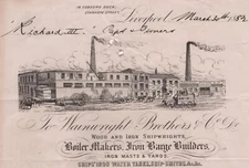 1882 RARE WAINWRIGHT  BROS. BILLHEAD WOOD IRON SHIPWRIGHTS IRON MAST LIVERPOOL