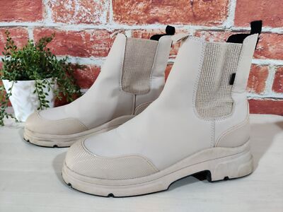 WOMENS ZARA UK EU 38 NUDE FAUX LEATHER CHUNKY