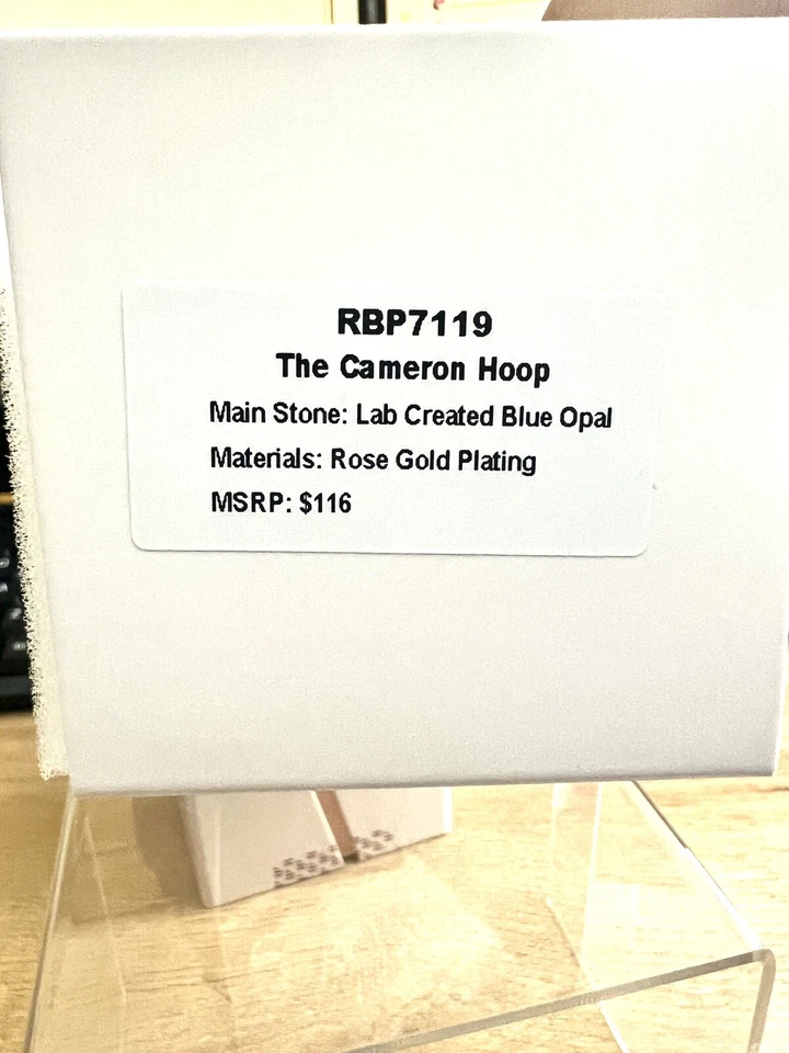BombParty Simply Hoops RBP7119 'The Cameron Hoop' Creado en Laboratorio Ópalo Azul Rosa Oro Foto 4 de 4