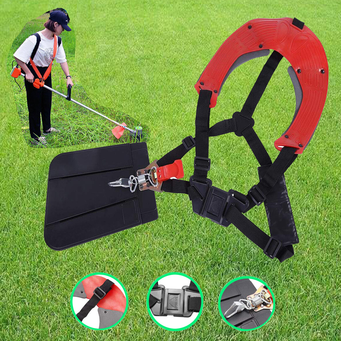 Deluxe Double Shoulder Strap String Trimmer Full Harness for STIHL FS, KM Series eBay