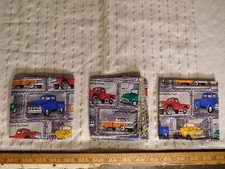3 Pick-Up Truck Bandanas of Vintage Trucks  17" square
