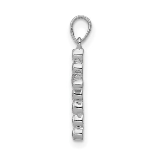 14k White Gold 1/10ct Diamond Cross Charm Pendant - Picture 2 of 7