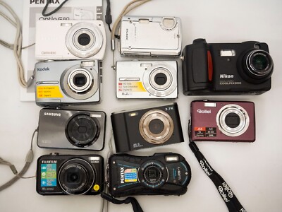 10x Digitalkamera DEFEKT Olympus Samsung Nikon Fujifilm Kodak Kamera Konvolut