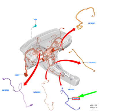 FORD PUMA Console Cable Assy 2493568 L1TT-14D202-EB NEW GENUINE | eBay 