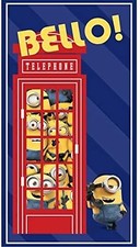 Minions British Invasion 24" Panel 100 Cotton Fabric by The Panel