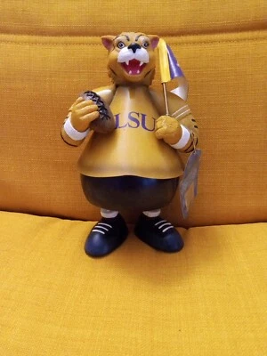 LSU Bobble Body Head Tiger Louisiana State University Mascot Santa's Workshop - Image 1 of 4