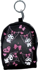 Kuromi Keychain - Mini Pouch Coin Purse Key Holder Pink Bows Kawaii - US SELLER