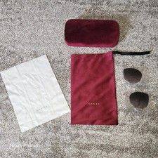 AUTH Gucci Burgundy Velvet Eyeglass Sunglass Hard Case Purple Gradient Lenses
