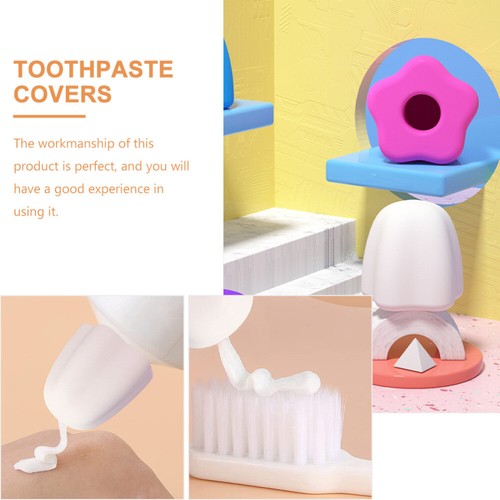 4 Pcs Silicone Toothpaste Cover Caps Self Closing for Big Tubes Travel - Picture 4 of 12