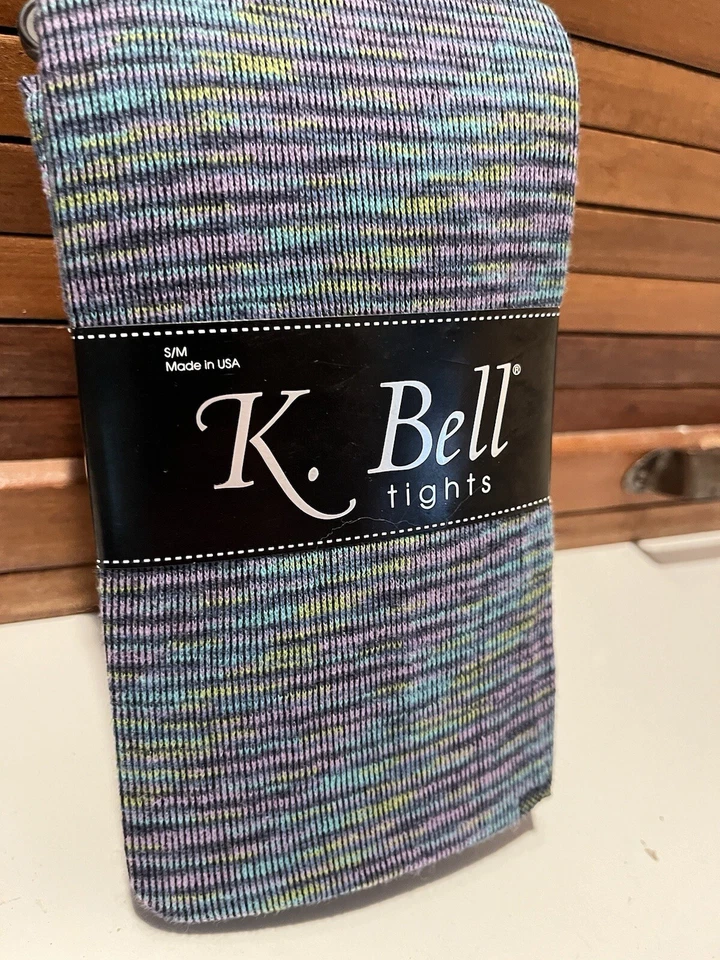Medias para mujer K. Bell, arco iris/azul, talla S/M, mezcla de algodón Foto 2 de 4