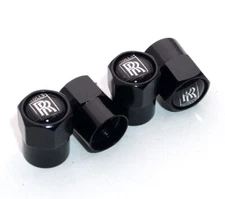 4x Hex Fit Rolls Royce Car Wheels Tire Air Valve Caps Stem Dust Cover Decor Blk