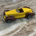 1978 Hot Wheels Auburn 852 Yellow Hong Kong Diecast Vehicle Mattel Vintage