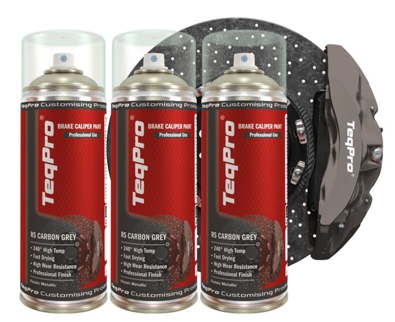 RS Carbon Grey Metallic High-Temp Brake Caliper Paint 400ml x 3 Spray Cans