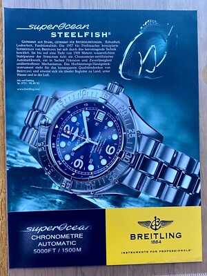 Breitling Superocean Steelfish Original 2004 Vintage Advert Werbung Reklame