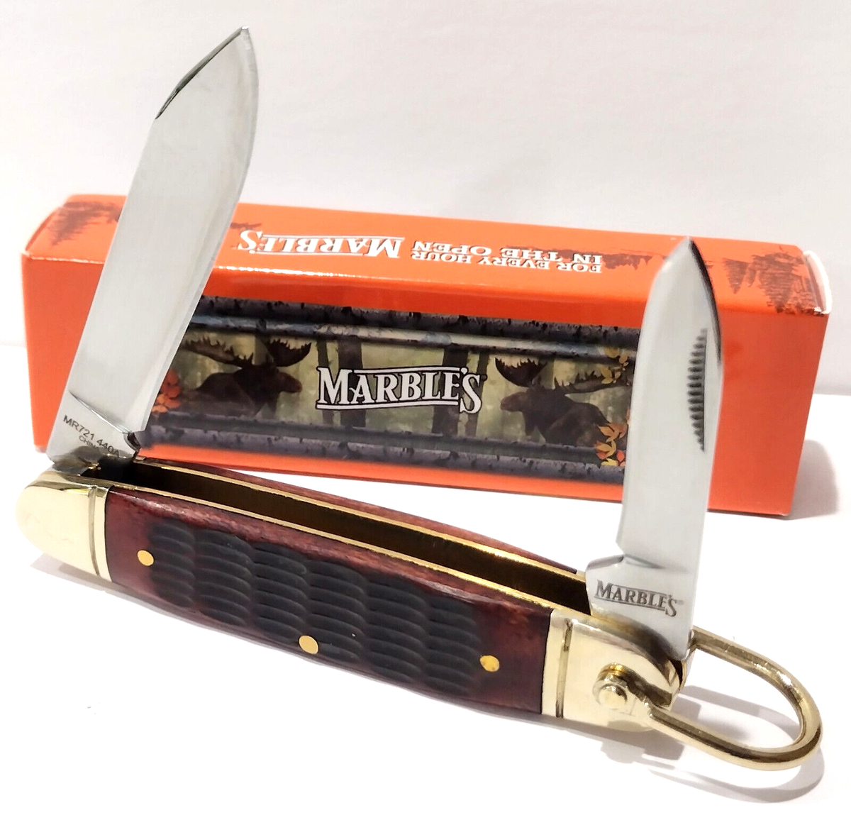 Marbles Kamp King 2 Blade Scout Camping Hiking Hunting Folding
