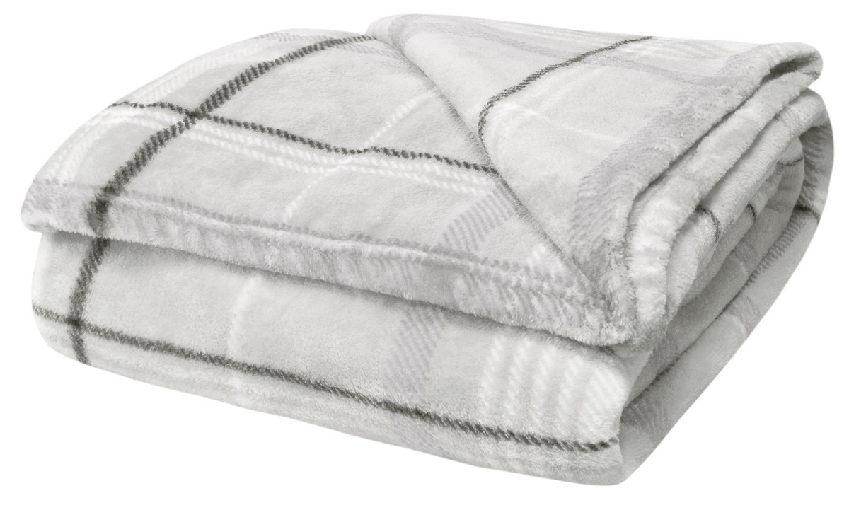 Large Check Throw Tartan Fleece Blanket Plush Cosy 130x180cm
