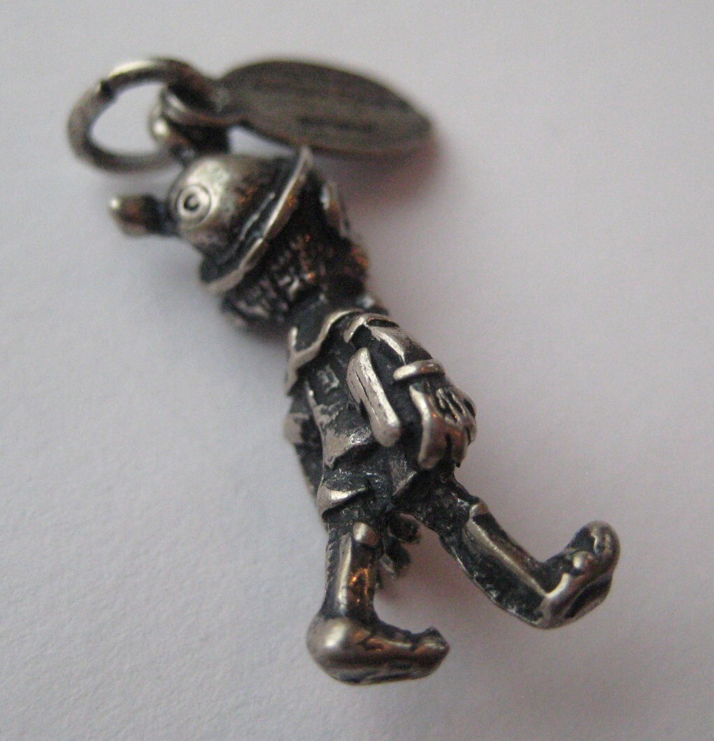 VTG Sterling PINOCCHIO Silver Bracelet Charm WALT DISNEY Tag Disneyland View 2
