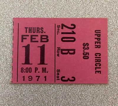 Boston Bruins 2/11/1971 Ed Westfall Hat Trick vs STL Blues Ticket Stub ...