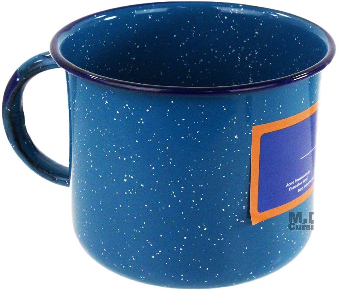 Mexican Enamel Mug 0.4 Ltr Steel Blue Pocillo Peltre Azul Camping