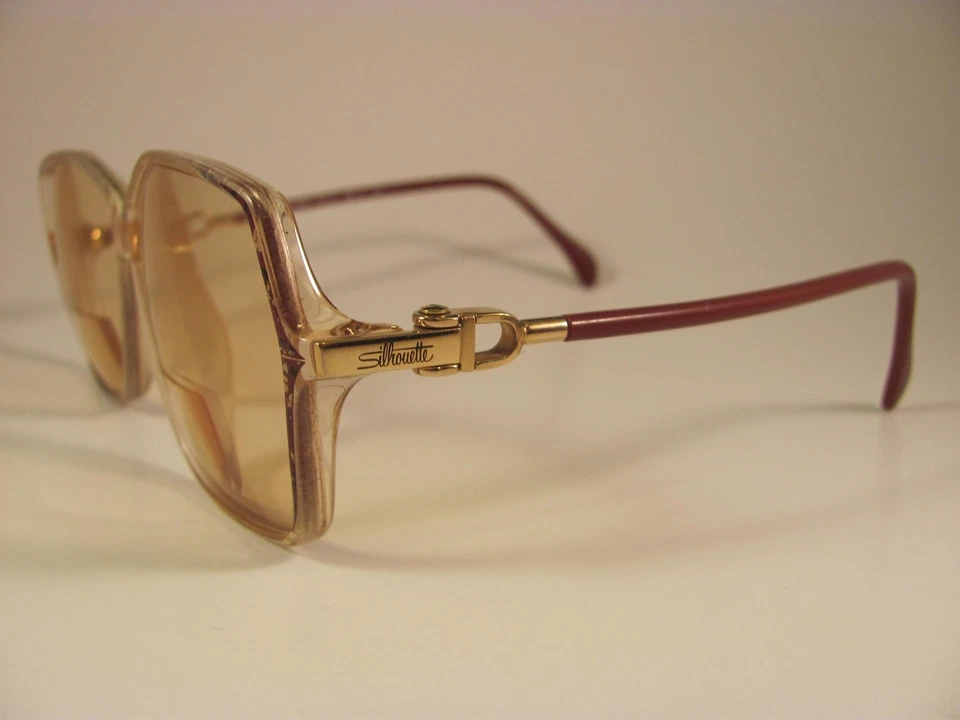 Monturas de gafas vintage Silhouette SPX M1766 rojo y dorado borde completo RX Foto 4 de 4