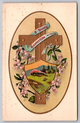 Postcard: Happy Eastertide, Easter S. #429, Embossed, Gilt, Div. Back, Unposted