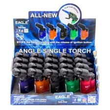 EAGLE TORCH 45 ANGLE SINGLE FLAME TORCH PT116B ASSORTED COLORS PACK OF 20