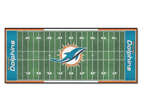 Miami Dolphins Football Field Runner Rug