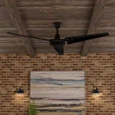 Industrial Ceiling Fan Commercial Outdoor Indoor 60" With Remote Control Black
