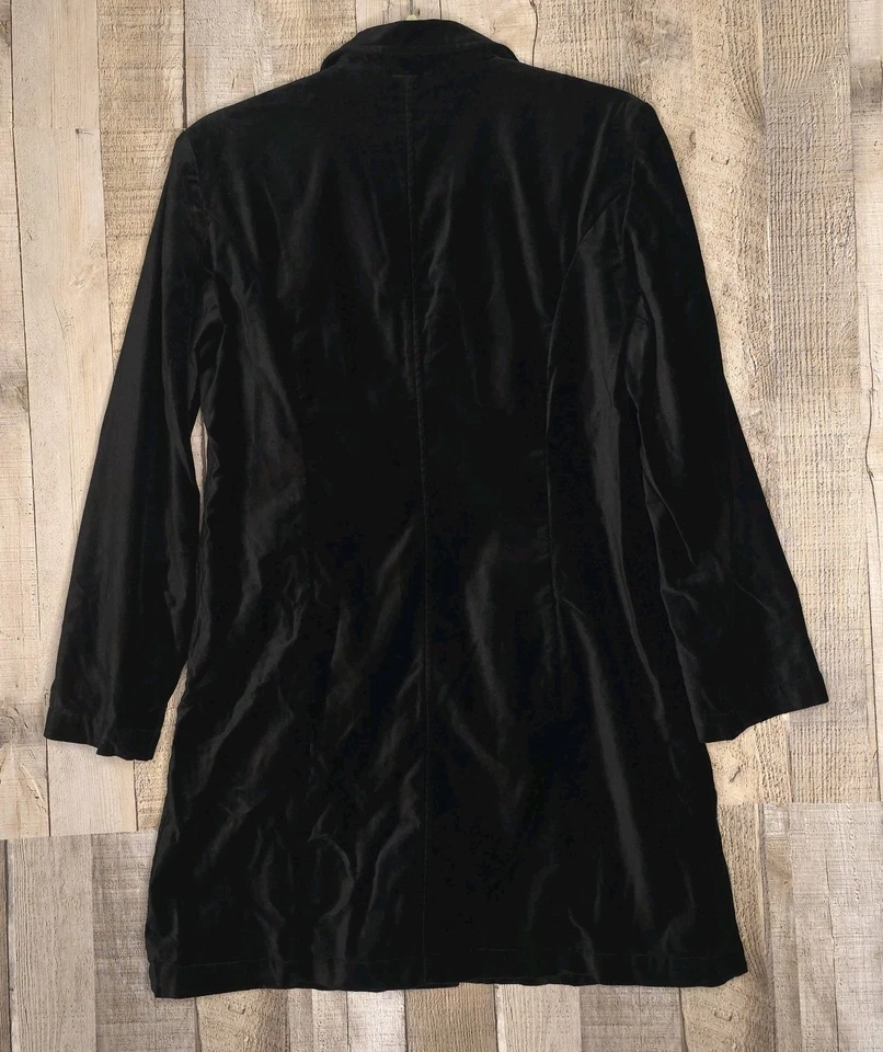 Chaqueta de Terciopelo J.Jill Talla 4P 4 Pequeña Túnica Negra Abrigo Vampiro Gótico Años 90 Foto 2 de 4