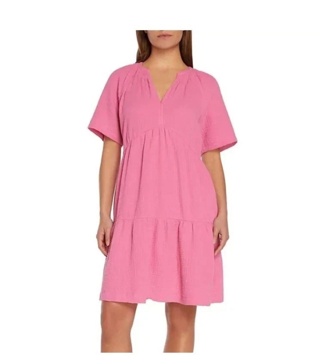 Gap Women's Gauze Tiered Dress Size S Pink