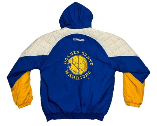 Vintage Golden State Warriors NBA Hooded Puffer Starter Jacket Mens Size Small - Bild 2 von 12