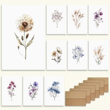 WEIZHEN 20Pcs Blank Cards and Envelopes 4x6 - Watercolor inches, White