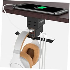 Gaming Headphone Stand with Charging Station - Aluminum Hooks Headphone Black