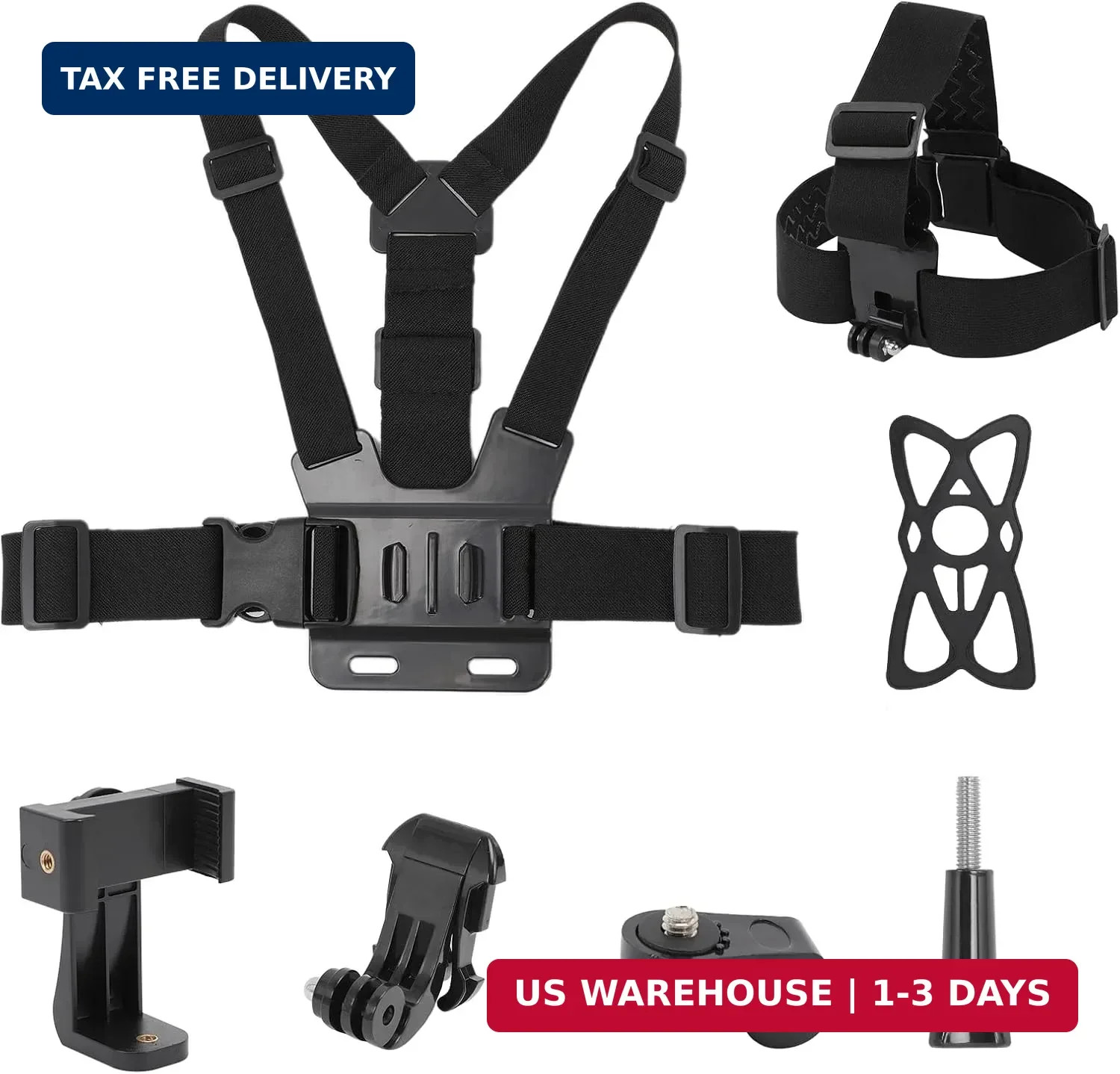Mobile Phone Chest Strap Harness Mount Head Strap Holder Kit