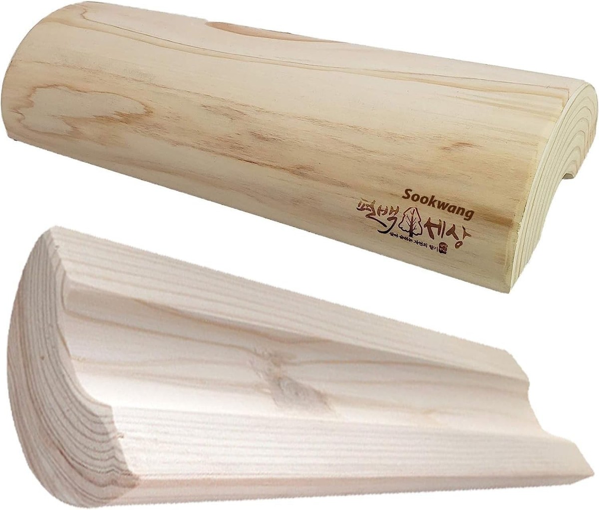 Sookwang Korean Wooden Pillow Cypress Hinoki Neck Support Natural