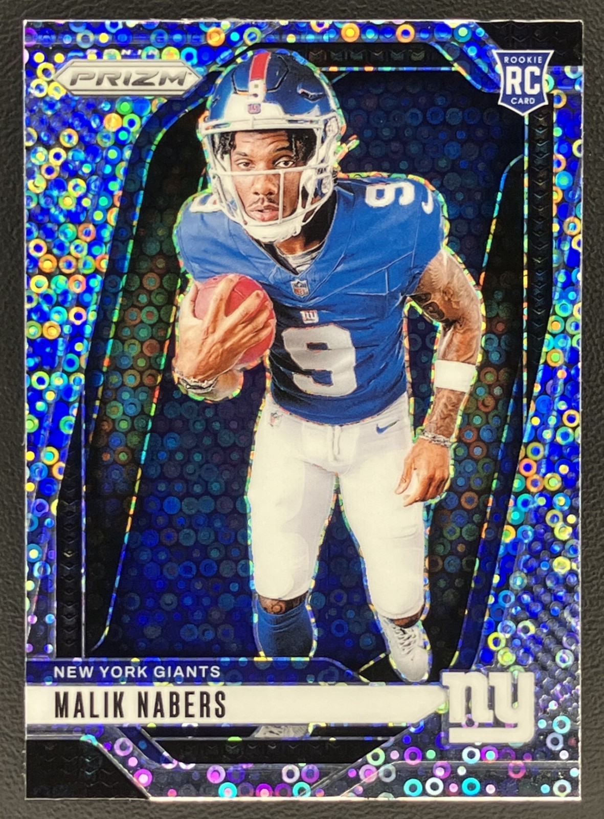 Malik Nabers RC 2024 Panini Prizm No Huddle Disco Variation #28