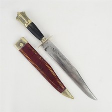 Rare Bowie Knife Antique by H. York Original Sheath 14" OL Clip Point