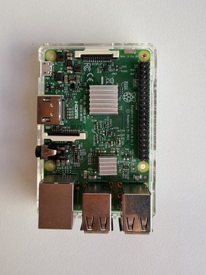 Raspberry Pi 3 Model B V1.2 1GB RAM Quad Core w/ Clear Case & Heatsinks Tested