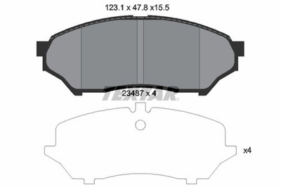 TEXTAR Bremsbelagsatz Scheibenbremse 2348701 für MITSUBISHI PININ PAJERO 1 H66W