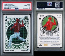 2022 PANINI MOSAIC ACES #A2 SHOHEI OHTANI ACES-GREEN MOSAIC GEM MINT PSA 10 
