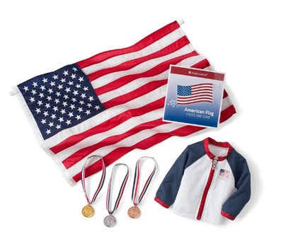 American Girl Team USA   Olympic Medal Ceremony Set New In Box