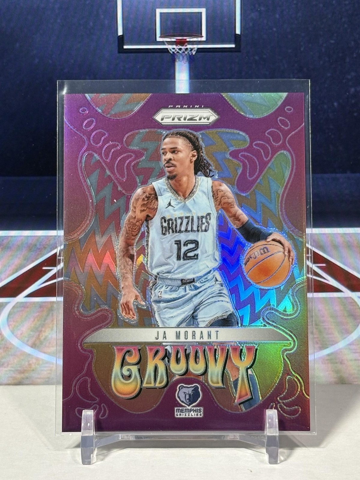 2024-25 Panini Prizm Groovy #27 Ja Morant Memphis Grizzlies SP JA