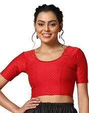 TOPLOT Cotton Blend Lycra Stretchable Round Neck Blouses for Women Readymade ...