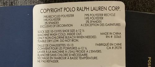 Ralph Lauren Polo Classic Sport 6 Pack Half Cushioned Sole Men’s Socks Gray/Red - Picture 6 of 6