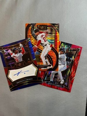 2025 Panini Select - Kristian Campbell (AUTO, Orange Pulsar /49, Red Shock /299)