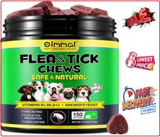 Flea and Tick Natural Prevention for Dogs Chewable, Flea Tick 150 Chews Dog