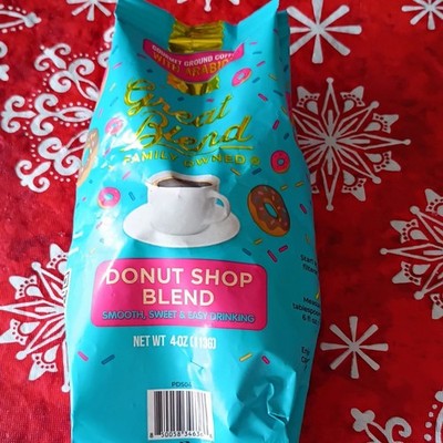 Great Blend Donut Shop Blend Ground Coffee 4oz 100% Natural Non-GMO Brazil